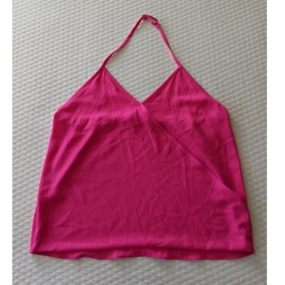 Sophie Rue Hot Pink Surplice Hater Top M - Picture 5 of 6